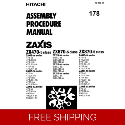 HITACHI ZX470-5A, ZX490-5A, ZX530-5A SERIES TECHNICAL MANUALS HITACHI ZX470-5A, ZX490-5A, ZX530-5A SERIES TECHNICAL MANUALS